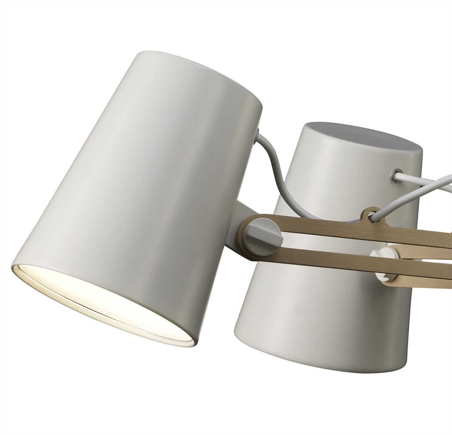 Mantra M3770 Looker Pendant 5 Light E27, Matt White/Beech
