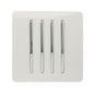 Trendi 4 Gang 2 Way Artistic Modern 10 Amp Rocker Light Switch White ART-SS8WH