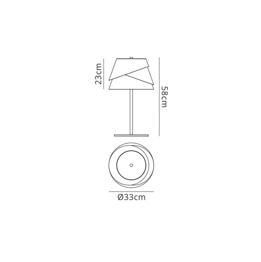 Mantra M5863 Alboran Table Lamp 1x40W (No Inc), Alumimium/ Iron