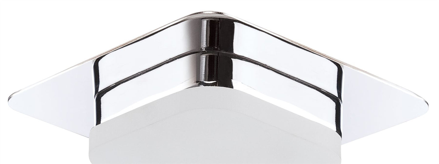 Mantra Fusion Marcel Recessed Down Light 5W LED Square 3000K IP44, 450lm, Polished Chrome/Frosted Acrylic, Cut Out: 70mm, Driver Included, 3yrs Warranty
