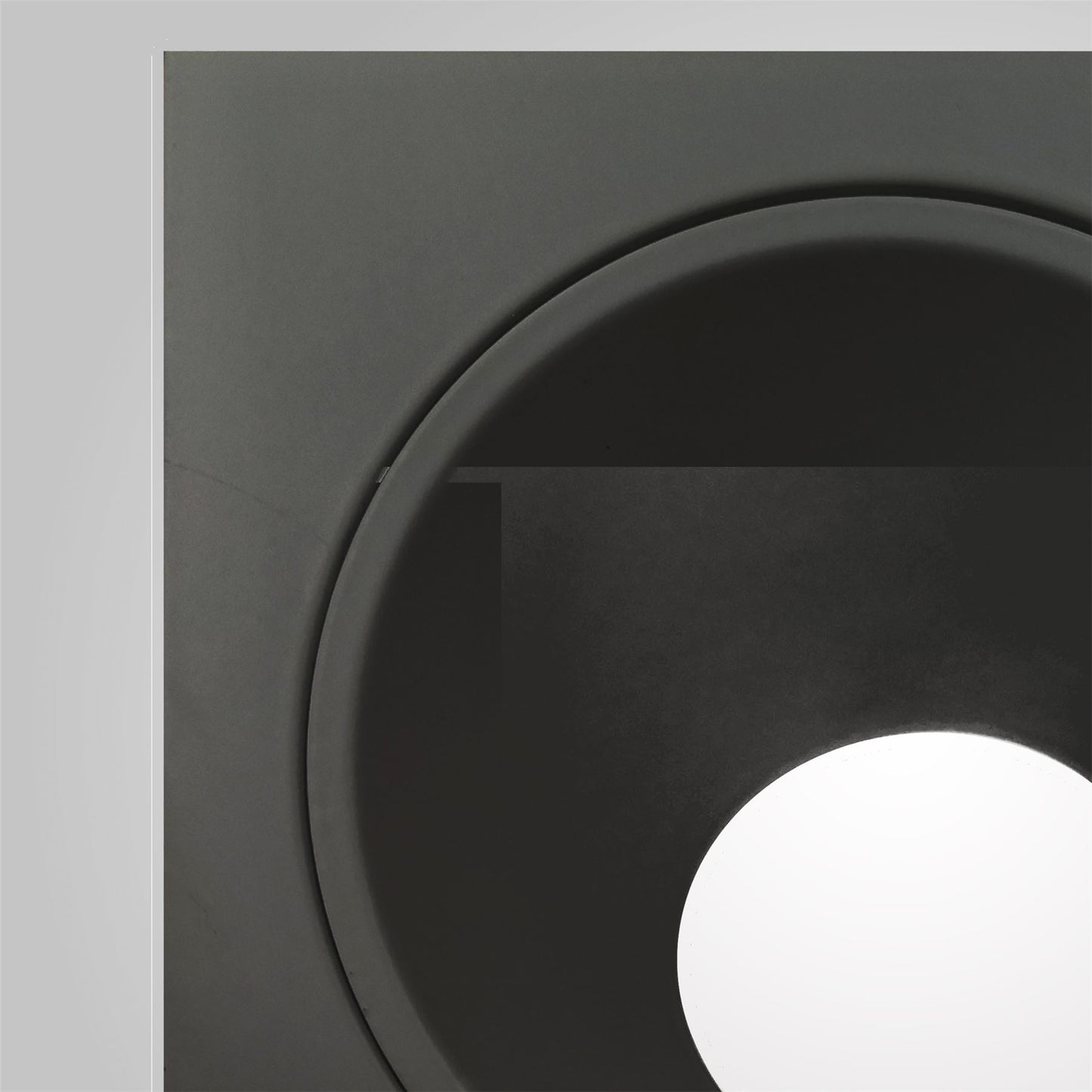 Mantra Fusion Brandon Recessed Downlight Square, 1 x GU10 (Max 12W), Matt Black, Cut Out: 98mm, Lampholder Included