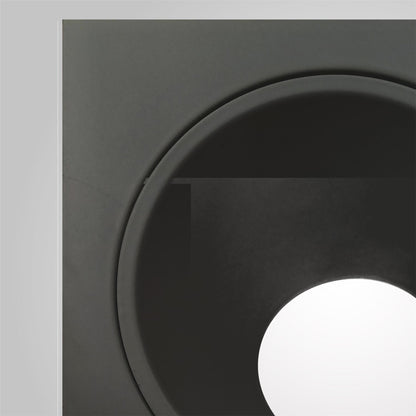 Mantra Fusion Brandon Recessed Downlight Square, 1 x GU10 (Max 12W), Matt Black, Cut Out: 98mm, Lampholder Included