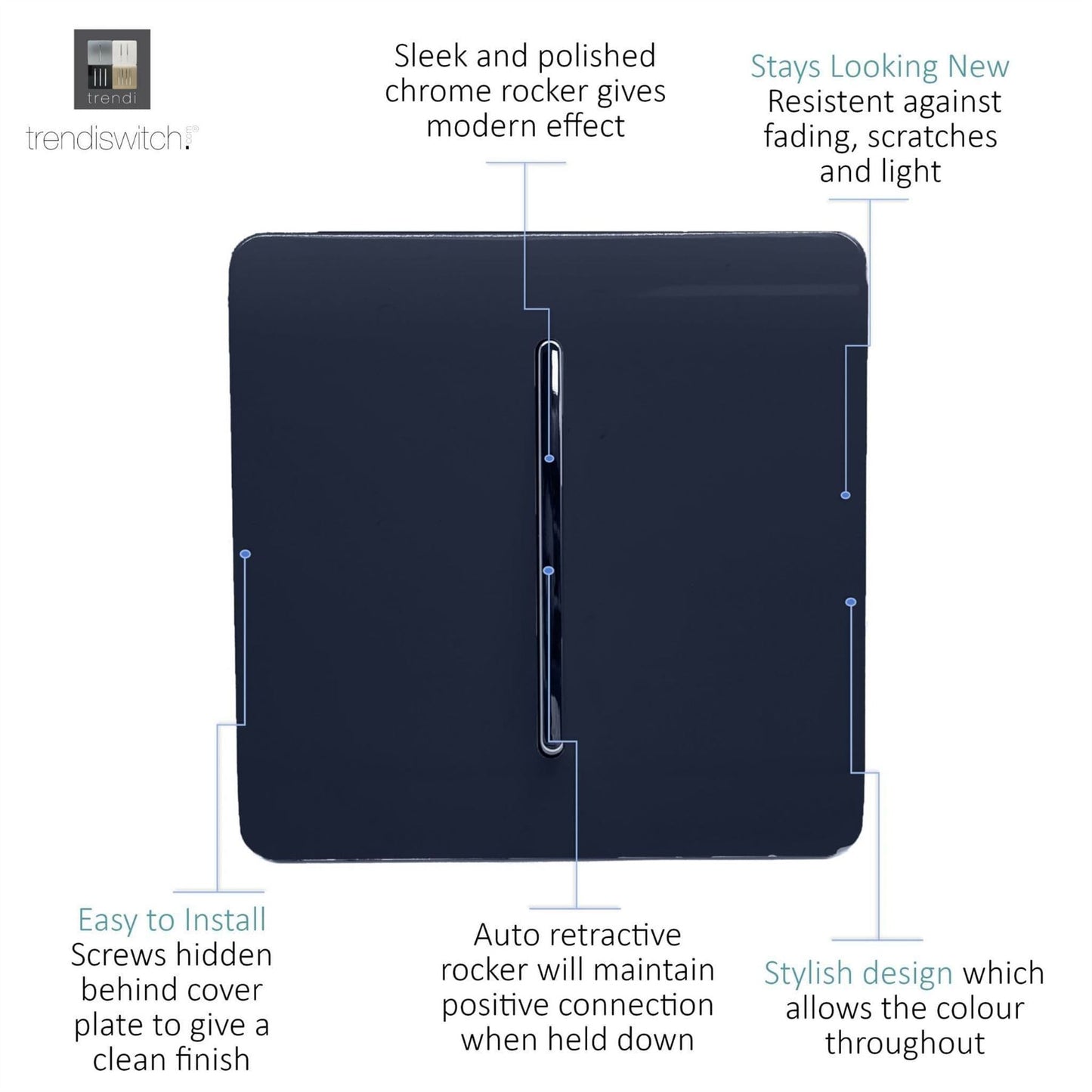 Trendi Artistic Modern Glossy  Home Automation Switch Navy