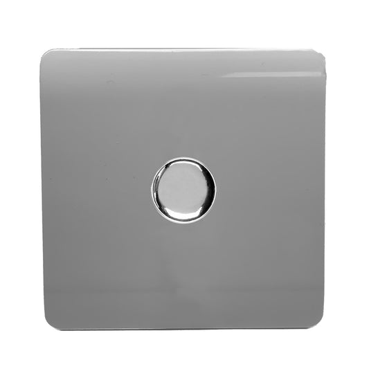 Trendi 1 Gang 2 Way 150w LED Dimmer Screwless 10 Amp Wall Light Switch in Light Grey - ART-LDM150WLG