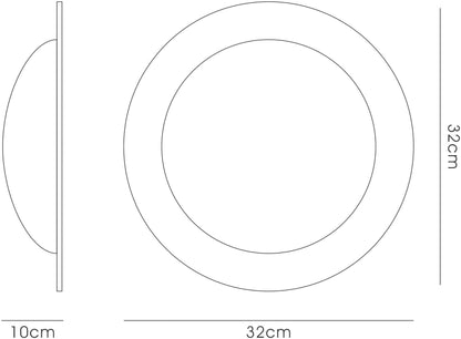 Diyas Ruby 32cm 1 Light Flush  Light Small Round Satin Nickel/Opal Glass Ceiling Light Fitting