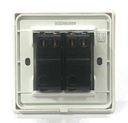 Trendi 2 Gang Artistic Modern Glossy Tactile Home Automation Switch Light Grey