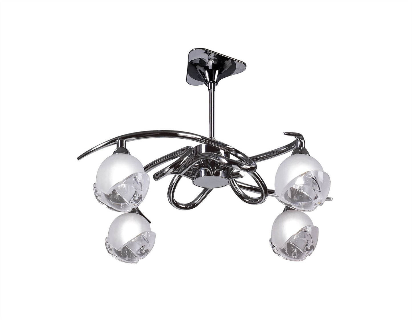 Mantra M0802 Fragma Telescopic Semi Flush Convertible 4 Light G9, Polished Chrome