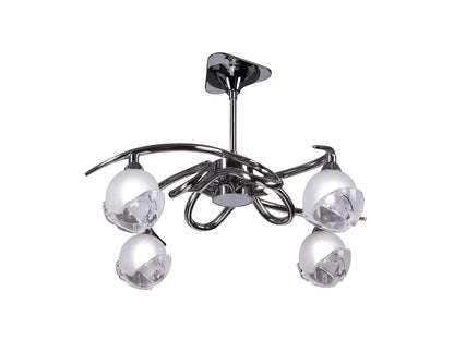 Mantra M0802 Fragma Telescopic Semi Flush Convertible 4 Light G9, Polished Chrome