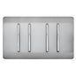 Trendi Artistic Modern Glossy 4 Gang 2 Way Stainless Steel Rocker Double Plate Tactile Light Switch