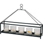 Diyas Home (DH) Athena 4 Candle Holder Large Black/Clear Glass Art