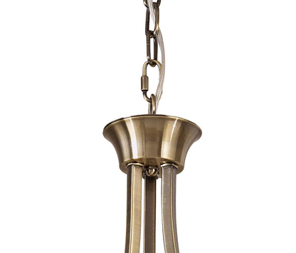 Mantra Akira 54cm Pendant 3 Light E14, Antique Brass with Cream Shades