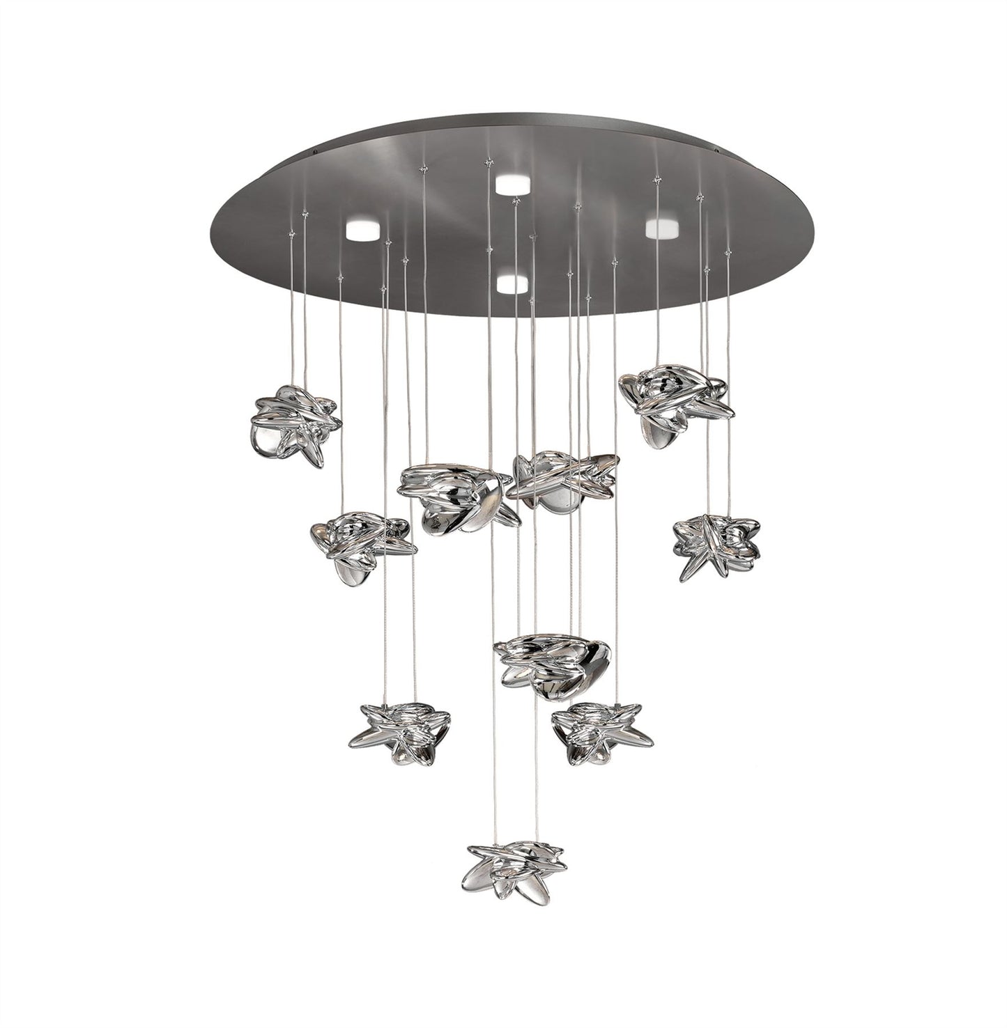 Mantra M5900 Nido Pendant 90cm Round 10 + 4 Lights 60W + 20W LED 3000K, 6560lm, Chrome, 3yrs Warranty Item Weight: 16.7kg