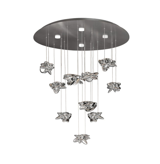 Mantra M5900 Nido Pendant 90cm Round 10 + 4 Lights 60W + 20W LED 3000K, 6560lm, Chrome, 3yrs Warranty Item Weight: 16.7kg