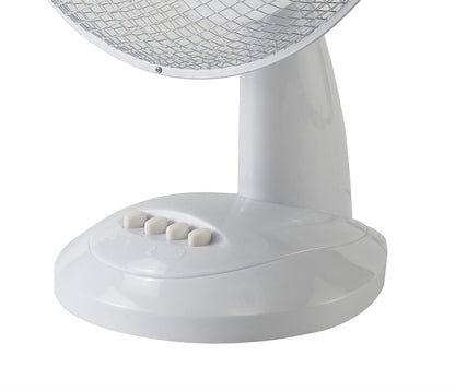 Airo 40W 12 Inch 3 Speed Oscillating Desk Fan in White