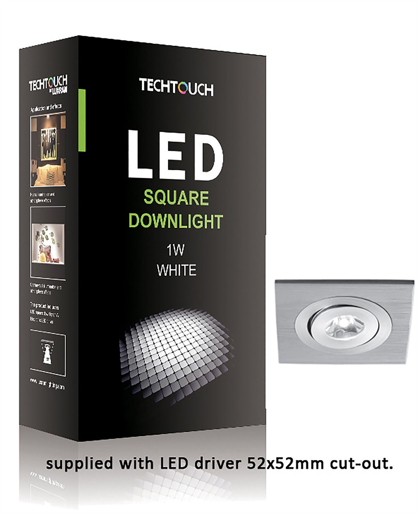 Techtouch Tech Downlight LED Square Downlight 1x1W 30°