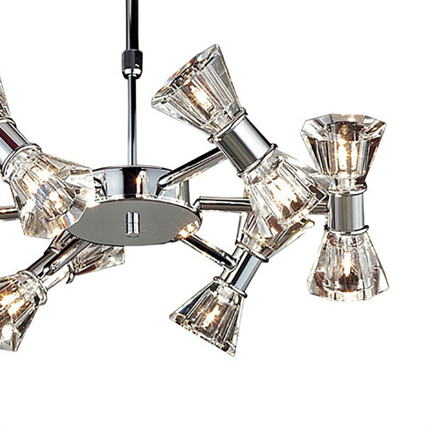 Diyas Elisa 45cm  Round 12 Light G4 Polished Chrome, NOT LED/CFL Compatible Ceiling Pendant Light Fitting