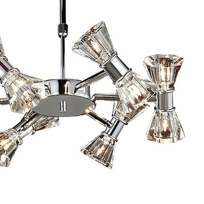 Diyas Elisa 45cm  Round 12 Light G4 Polished Chrome, NOT LED/CFL Compatible Ceiling Pendant Light Fitting