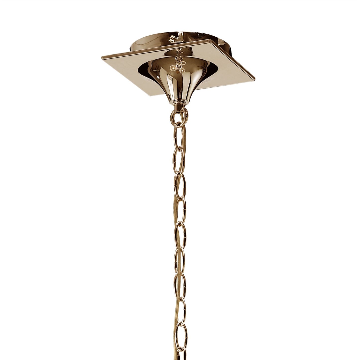 Mantra Mara 100cm Pendant 2 Tier 8 Light E14, French Gold with Ivory White Shades
