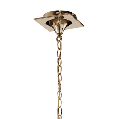 Mantra Mara 100cm Pendant 2 Tier 8 Light E14, French Gold with Ivory White Shades