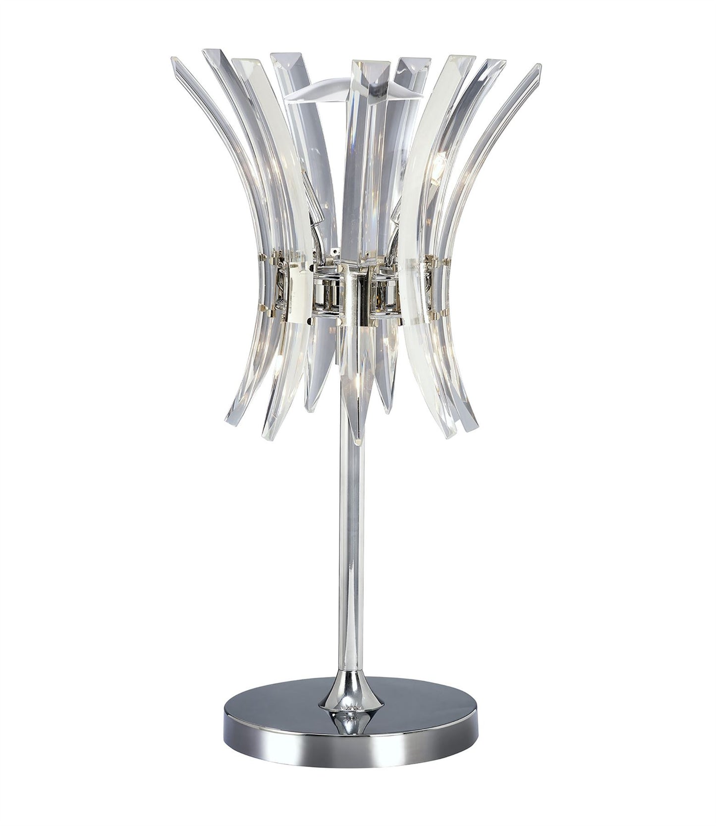 Diyas Sinclair Crystal Table Lamp 4 Light G9 Polished Chrome