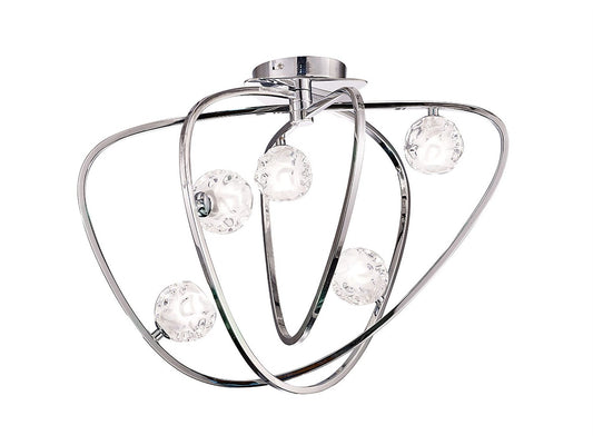Mantra M5014 Lux Ceiling 5 Light G9, Polished Chrome