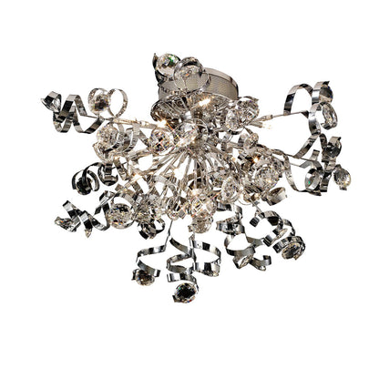 Diyas Kurlz 80cm  15 Light G4 Polished Chrome/Crystal, NOT LED/CFL Compatible Ceiling Light Fitting