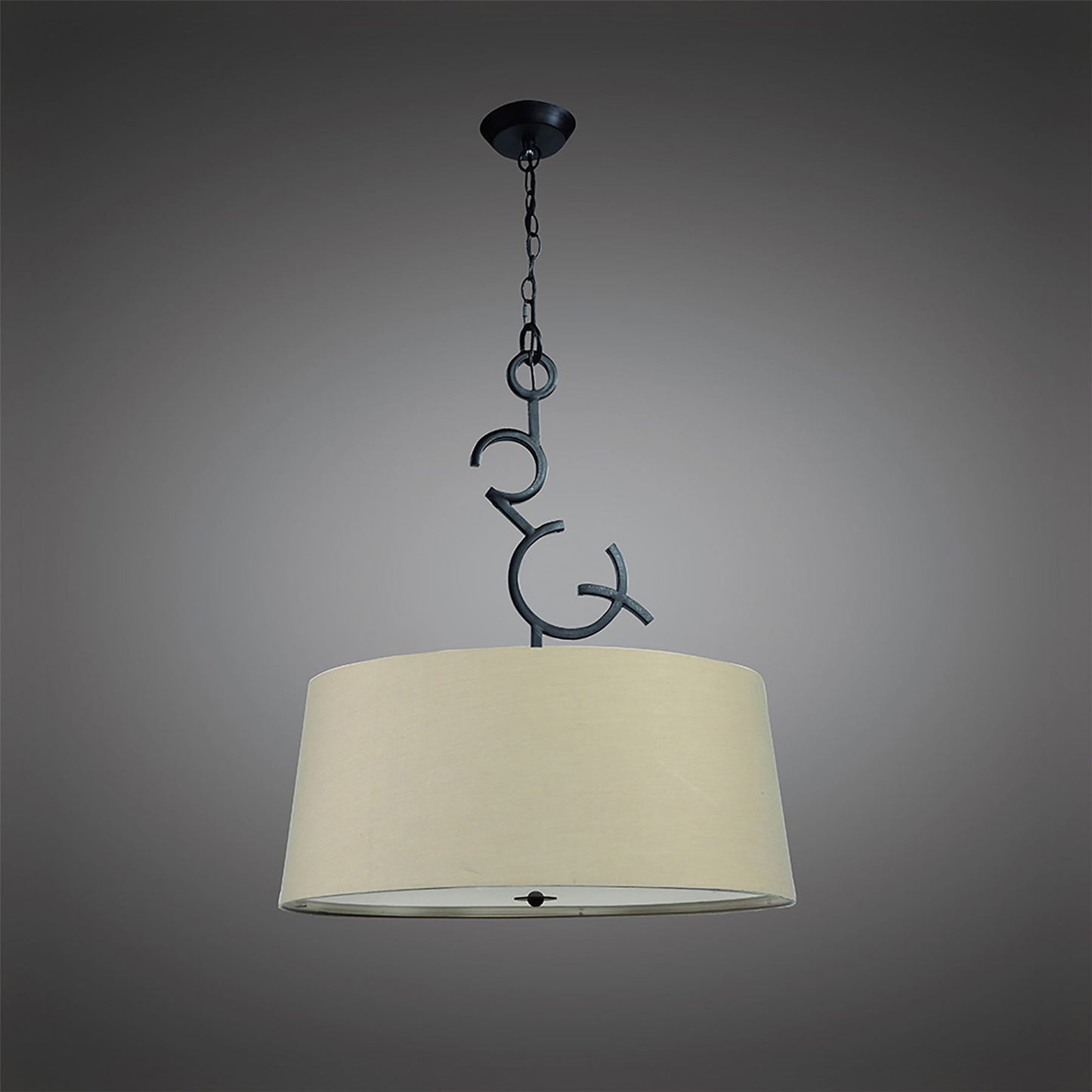Mantra M5213 Argi Pendant 3 Light E27 Round with Taupe Shades Brown Oxide