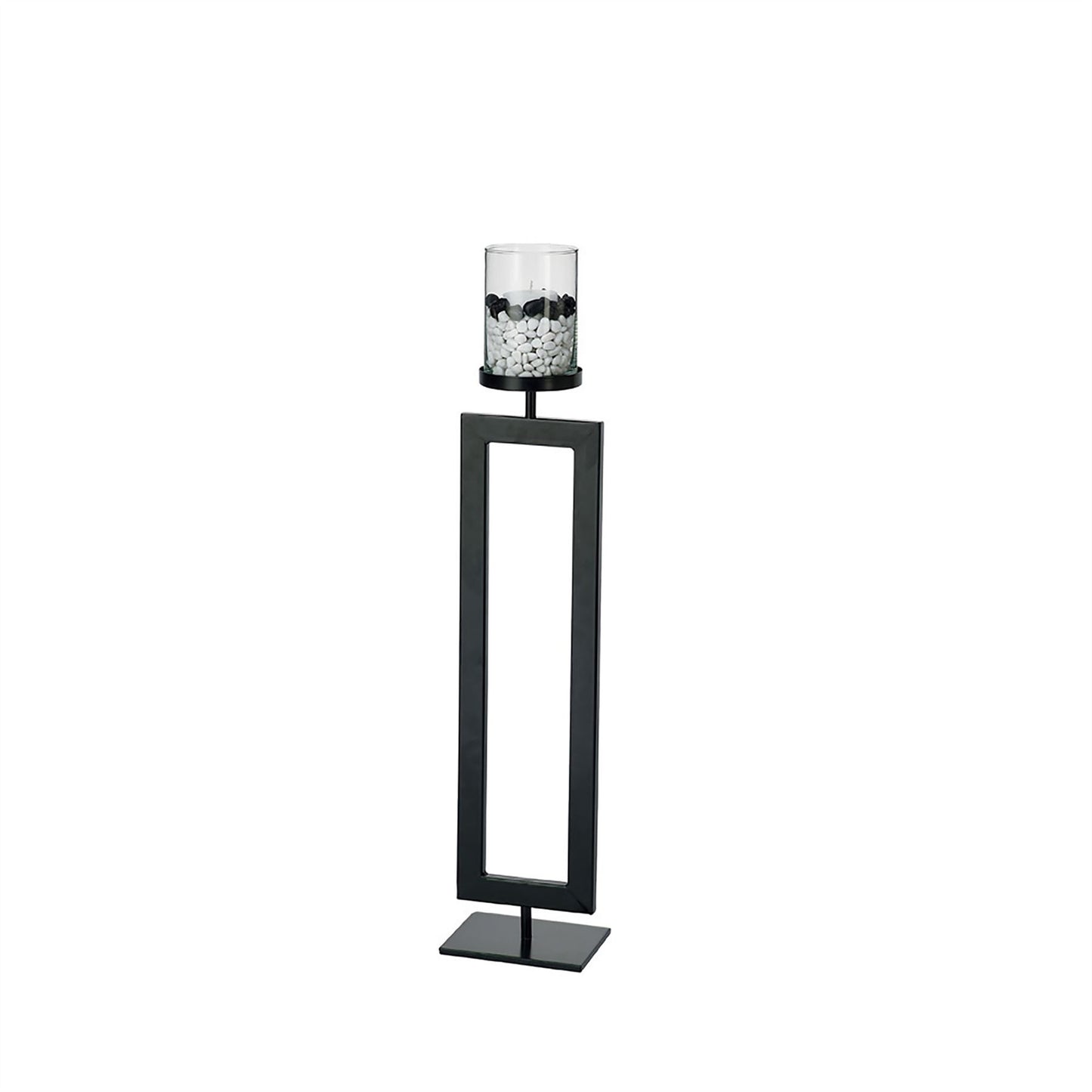 Diyas Home (DH) Nerissa Candle Holder 76cm Black/Clear Glass Art