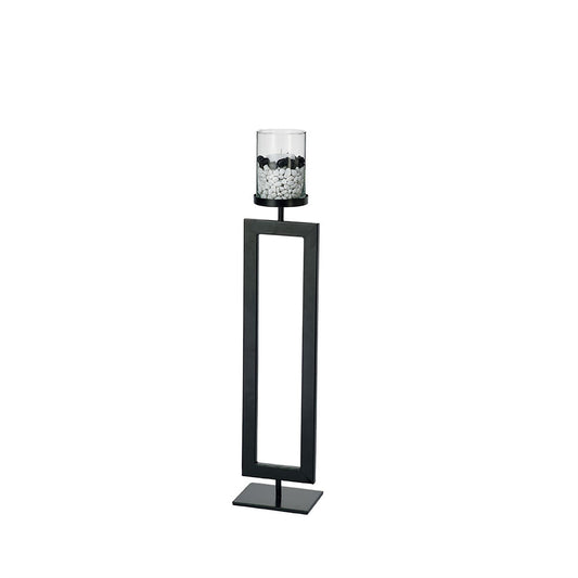 Diyas Home (DH) Nerissa Candle Holder 76cm Black/Clear Glass Art
