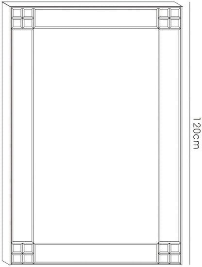 Diyas Home Vita 120cm x 80cm Square Cut Detailed Mirror (Pallet Shipment Only, Additional Charges May Apply.) Item Weight: 16kg Mirrors