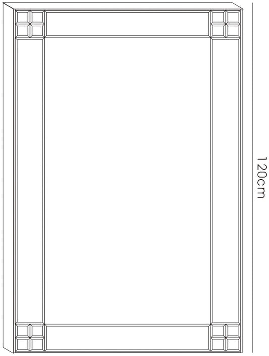 Diyas Home Vita 120cm x 80cm Square Cut Detailed Mirror (Pallet Shipment Only, Additional Charges May Apply.) Item Weight: 16kg Mirrors