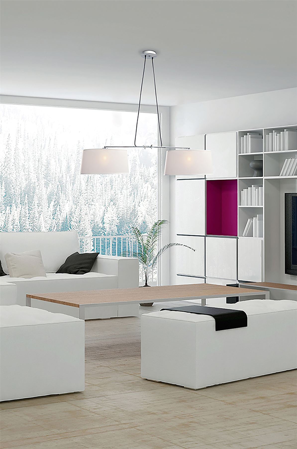 Mantra M5308 Habana White Round Shade 370mm x 205mm, Suitable for Pendant Lights