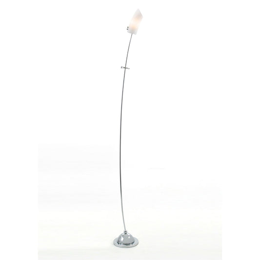 Diyas Lucia Floor Lamp with In-Line Dimmer 1 Light G9 Polished Chrome/Frosted Glass, NOT LED/CFL Compatible