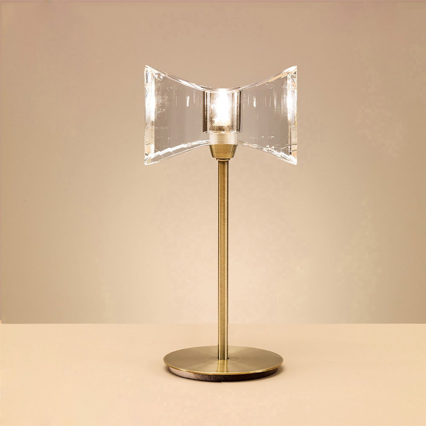 Mantra Kromo Table Lamp 1 Light G9 Sraight Frame, Antique Brass