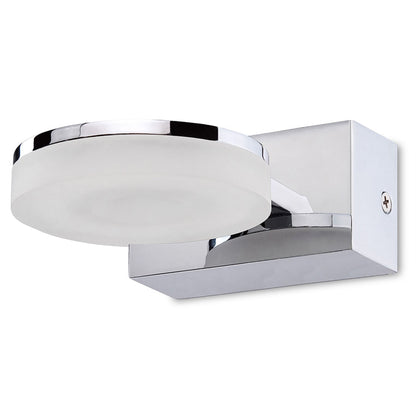 Mantra Fusion Nimbus Wall Light 1 Light 5W LED 3000K, 450lm, Polished Chrome/Frosted Acrylic, 3yrs Warranty