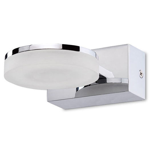 Mantra Fusion Nimbus Wall Light 1 Light 5W LED 3000K, 450lm, Polished Chrome/Frosted Acrylic, 3yrs Warranty