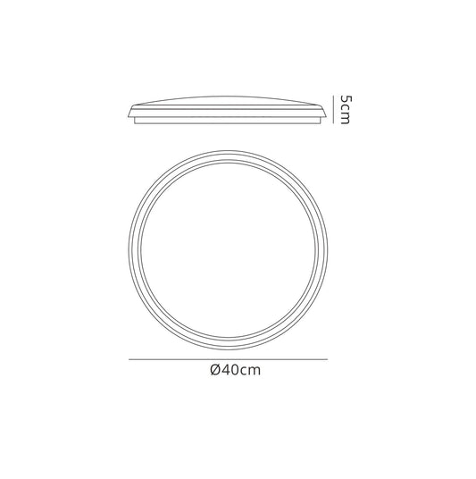 Mantra Fusion Aneto Ceiling Light, 40cm Round, 24W LED 4000K, 2500lm, IP65, White, 3yrs Warranty