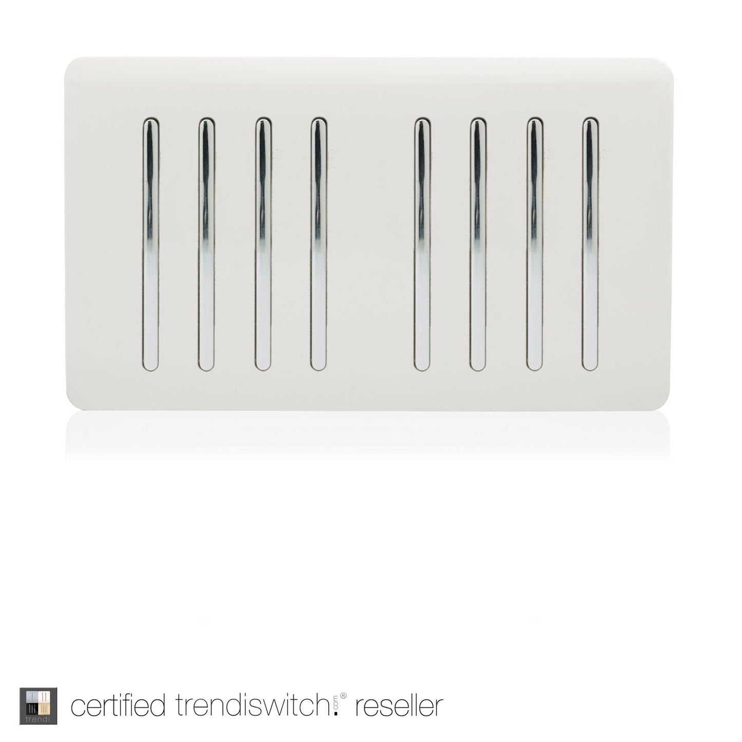 Trendi Switch 8 Gang 1 or 2 Way Modern Designer Light Switch in Carbon Fibre