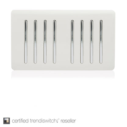 Trendi Switch 8 Gang 1 or 2 Way Modern Designer Light Switch in Carbon Fibre