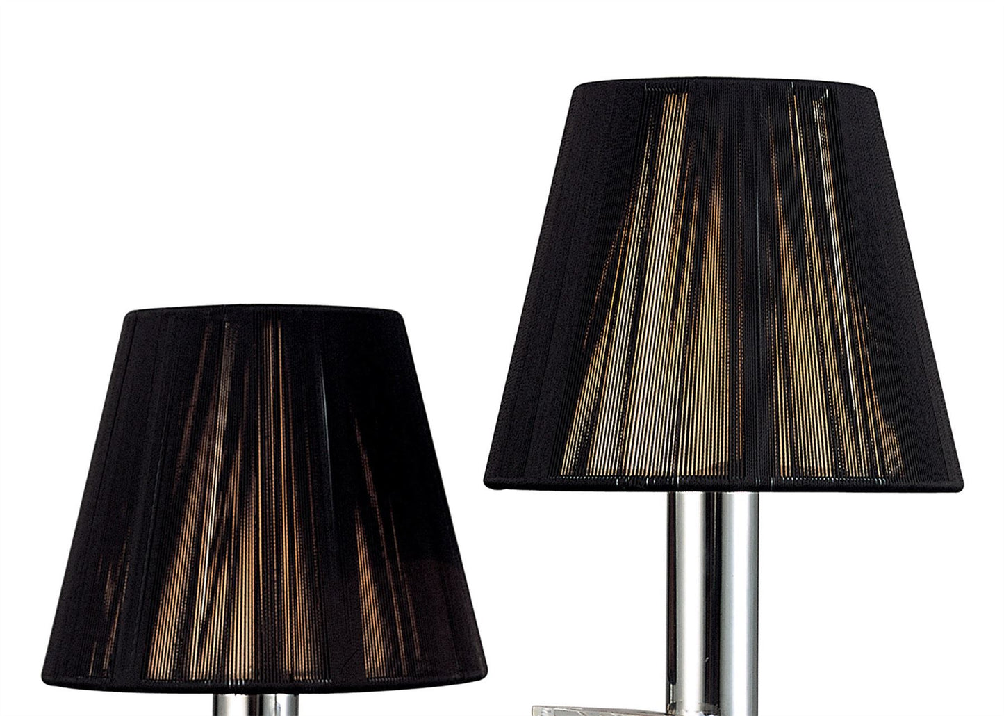 Mantra Acanto Table Lamp 2 Light E14, Polished Chrome with Black Shades