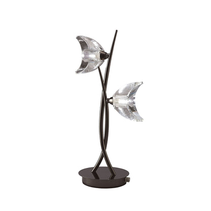 Mantra Eclipse Table Lamp 2 Light G9, Black Chrome