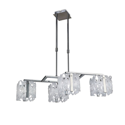Mantra M1257 Tokio Rectangular Telescopic Semi Flush Convertible 4 Light G9 Line, Gloss White/Polished Chrome