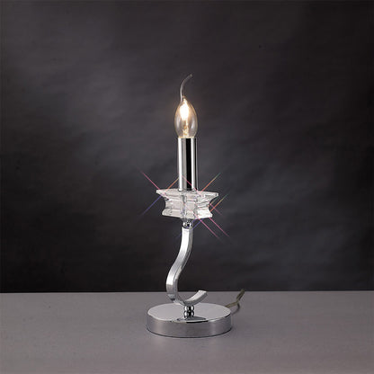Diyas Nydia Crystal Table Lamp WITHOUT SHADE 1 Light E14 Polished Chrome