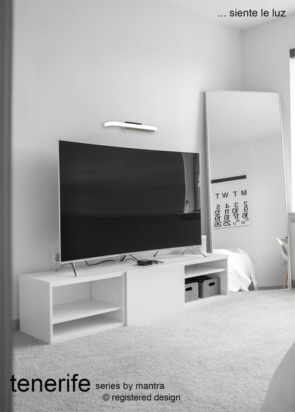Mantra Fusion Tenerife 34cm Linear Wall Light Shelf with USB Socket, 8W LED, 3000K, 640lm, White, 3yrs Warranty