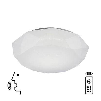 Mantra Fusion Diamante Smart 51.5cm Ceiling Light, 80W LED, 3000-5000K Tuneable White, 5200lm, Remote Control, APP, Alexa & Google Voice Control, White, 3yrs Warranty