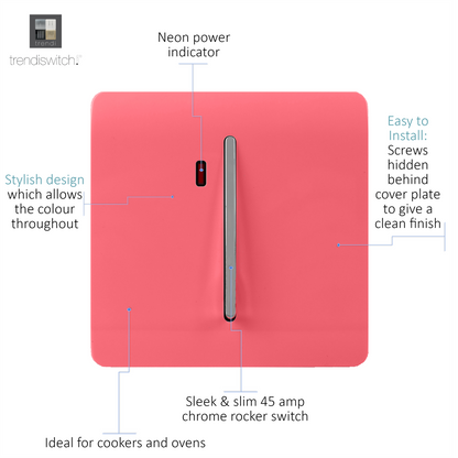 Trendi Artistic Modern Glossy 45 A Tactile Light Switch & Neon Insert Strawberry