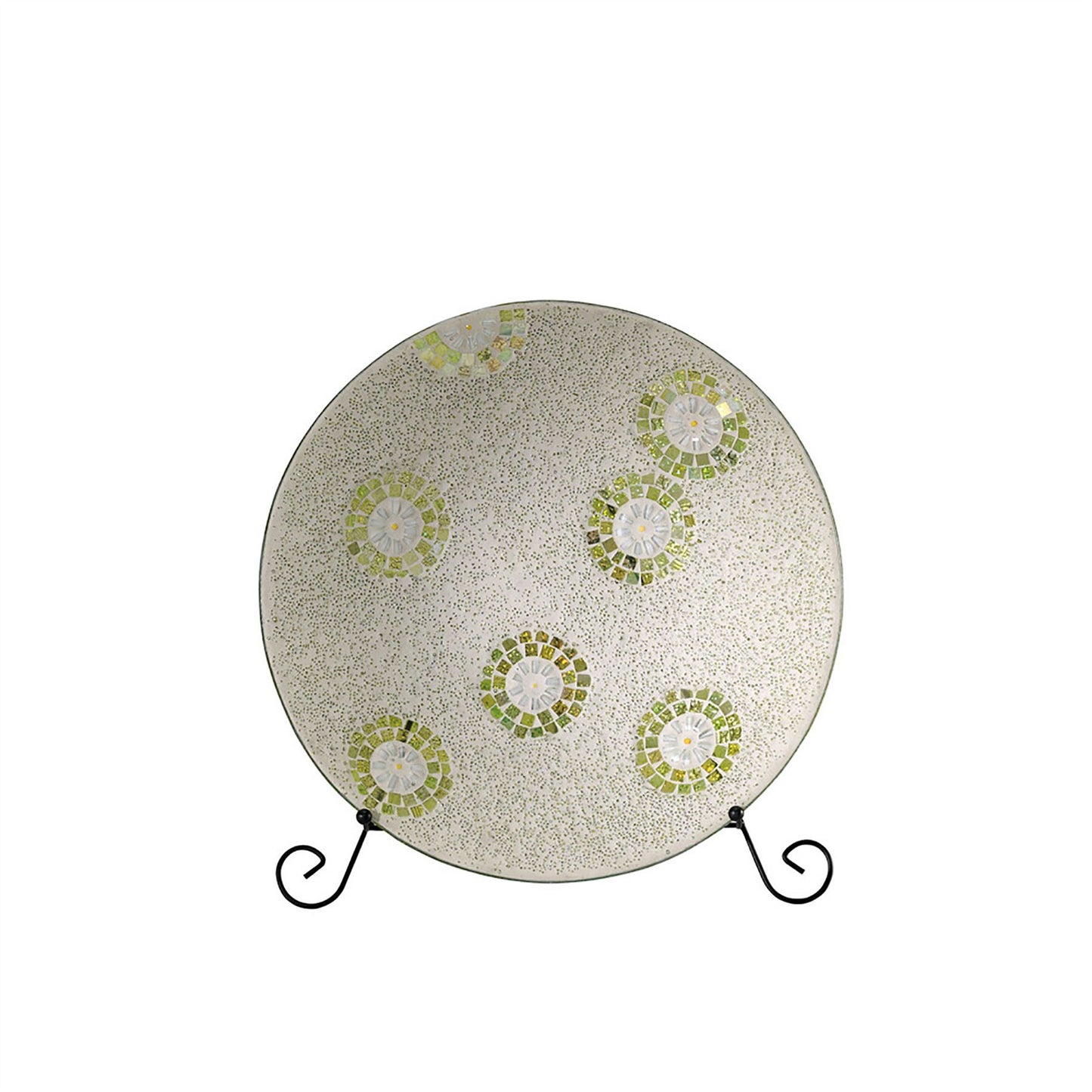 Diyas Home (DH) Floretta Mosaic Platter Green/Silver/White Mosaic