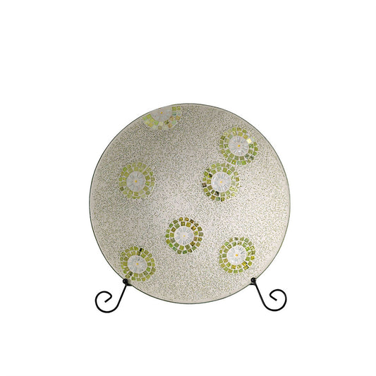 Diyas Home (DH) Floretta Mosaic Platter Green/Silver/White Mosaic