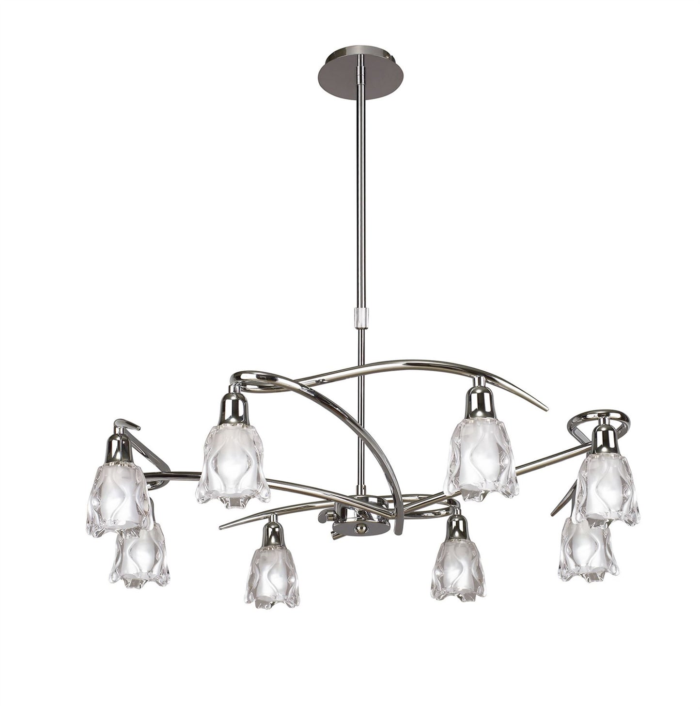 Mantra Amel 75cm Telescopic 8 Light L1/SGU10, Polished Chrome, CFL Lamps INCLUDED