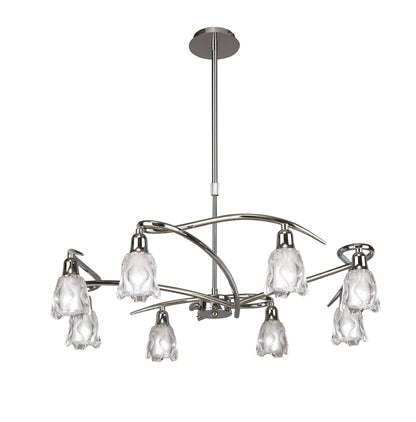 Mantra Amel 75cm Telescopic 8 Light L1/SGU10, Polished Chrome, CFL Lamps INCLUDED